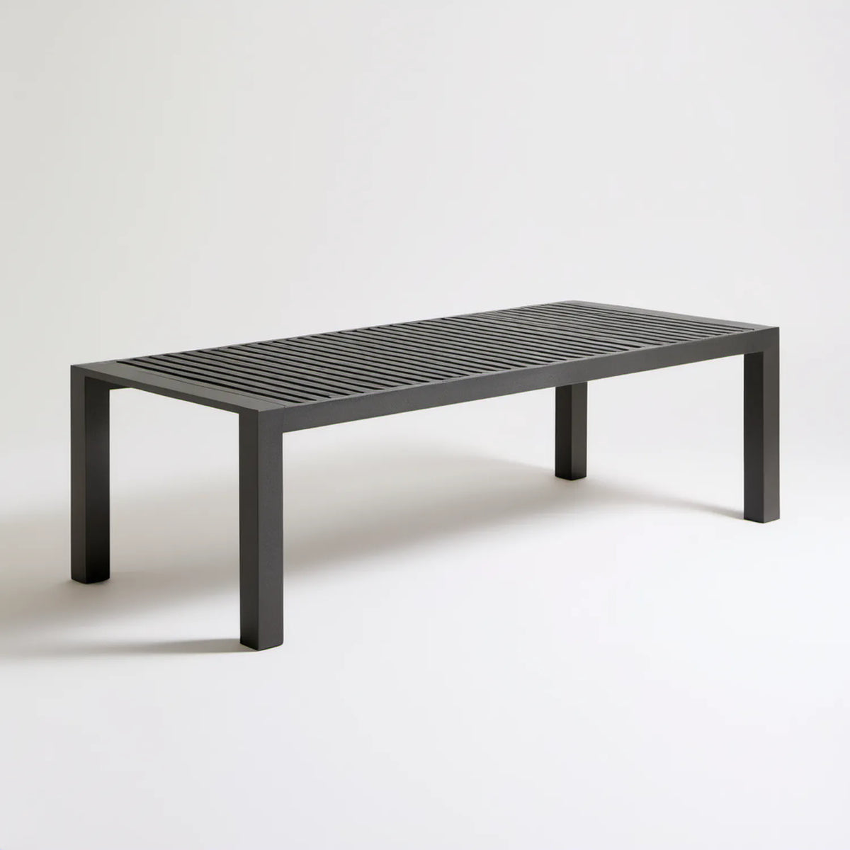 Prostokątny stół ogrodowy aluminiowy czarny 180 x 90 x 75 cm