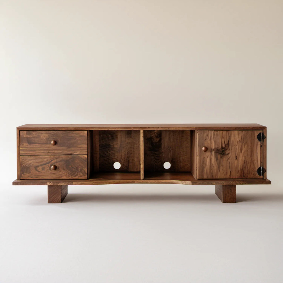 Brązowa szafka RTV z litego drewna mango, 160 x 40 x 55 cm