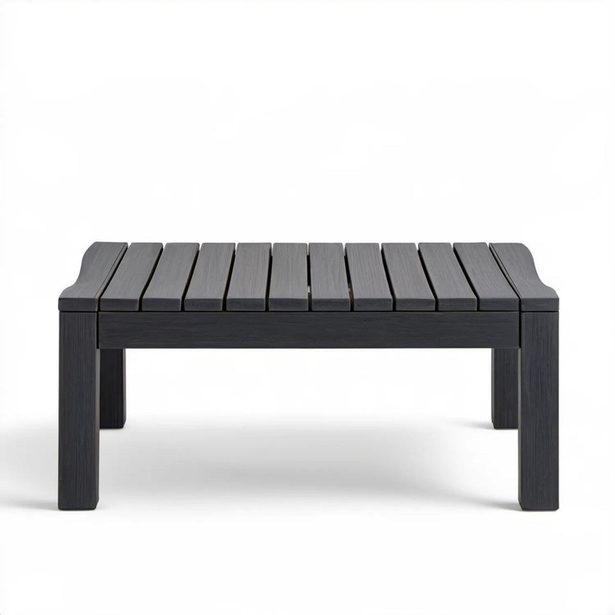 Czarny kwadratowy stolik ogrodowy z litego drewna akacjowego 55 x 55 x 45 cm